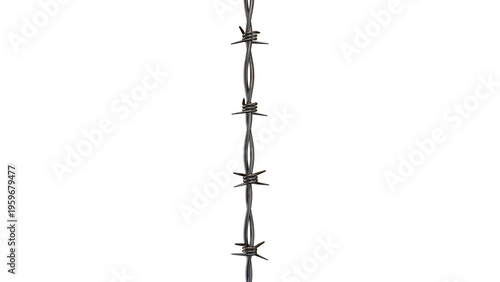 Barbed Wire Frame 3D Render Isolated on Transparent Background