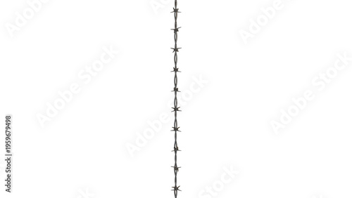 Barbed Wire Frame 3D Render Isolated on Transparent Background