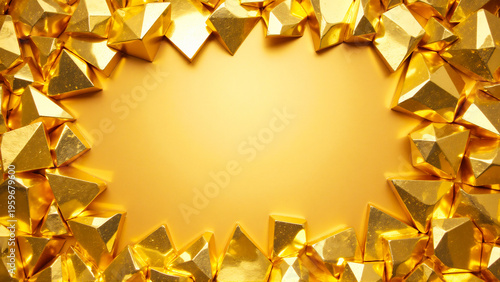 Wallpaper Mural Radiant Golden Abstract Frame with Shimmering Light Torontodigital.ca