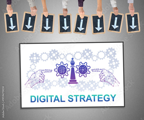 Digital strategy concept on a whiteboard
