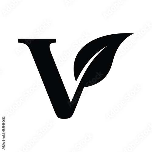 Vegan Leaf Logo Business Marketing