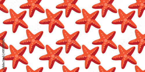 adorable starfish seamless pattern isolated on white background
