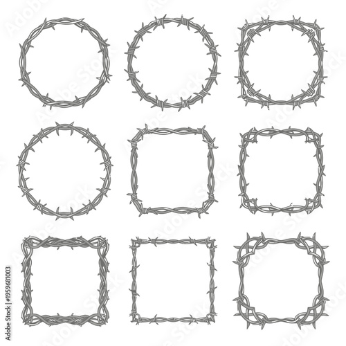 Barbed wire frame shapes and borders.