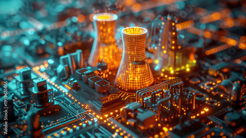 Nuclear Energy Technology Power Concept