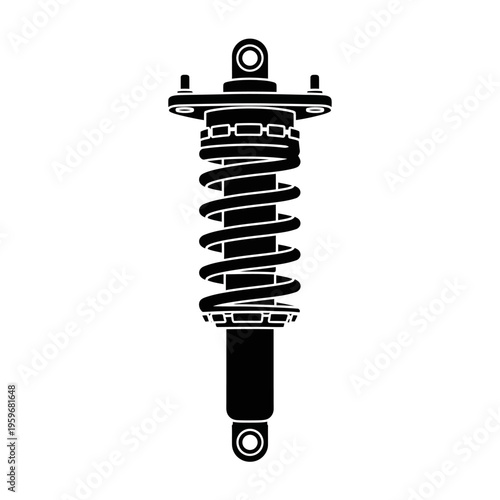 Black coil spring shock absorber.