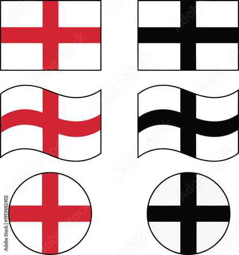 Variations of the saint george's cross flag