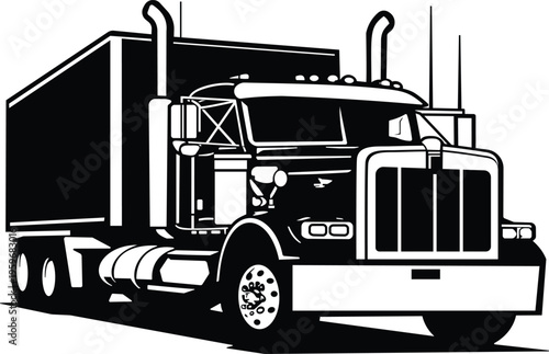 HEAVY TRUCK VECTOR (STENCIL STYLE) EPS ARTWORK