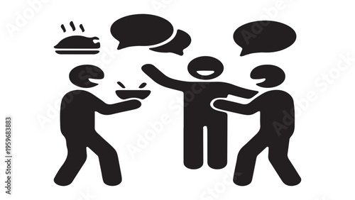 People gathering and sharing food community concept icon