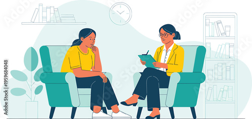 Professional Therapist Conducting A Psychological Consultation Session With A Young Patient