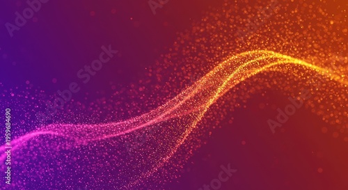 A vibrant abstract flow background showcasing fluid motion and glowing particles. This energetic, modern design texture is ideal for digital projects, curve, pattern, virtual