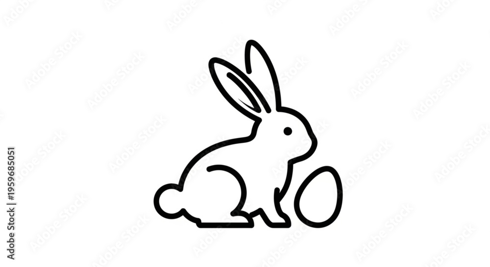 Obraz premium White easter bunny vector ilustration 