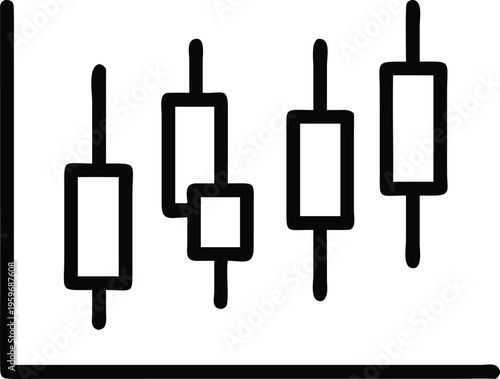 Candlestick chart pattern depicting potential bullish market movement with four consecutive candles