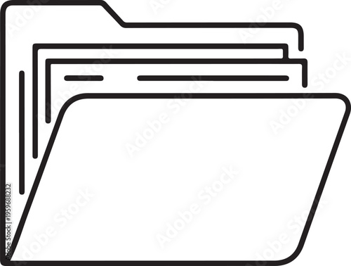 Minimalist black office folder with white document tab protruding