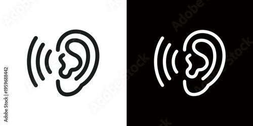 Ear icon, an icon representing listening.