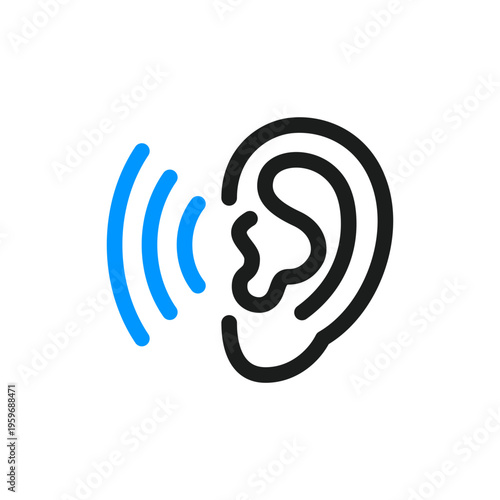 Ear icon, an icon representing listening.