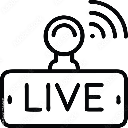 Graphic icon indicating a live broadcast or streaming session in progress