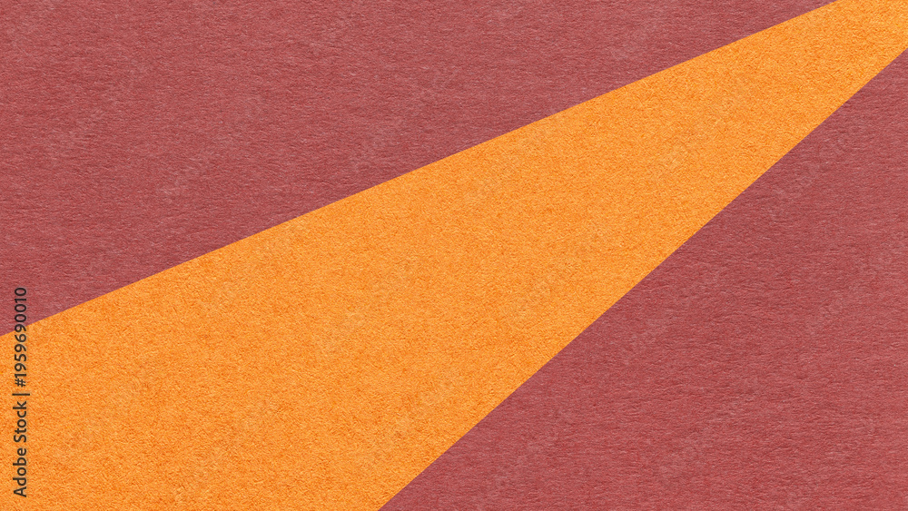 Fototapeta premium Abstract geometric maroon paper background with orange ray, macro texture for banner, template, presentation