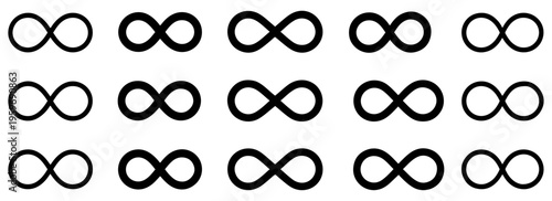 infinity loop icon set endless symbol vector