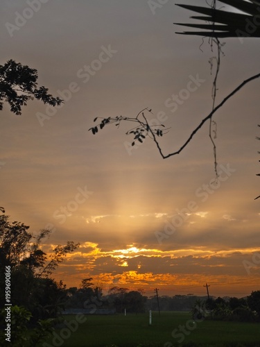 sunset over the river