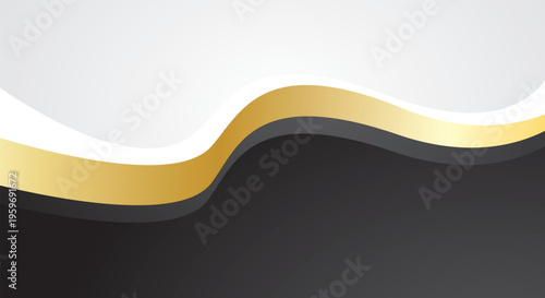 Abstract Black Gold Wave Background Elegant Luxury Style