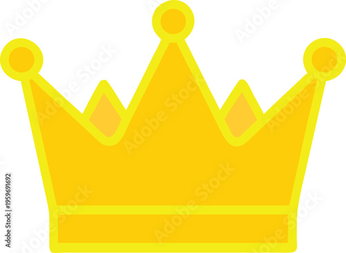 Whimsical Cartoon golden editable Crown with Vibrant Colors Illustration