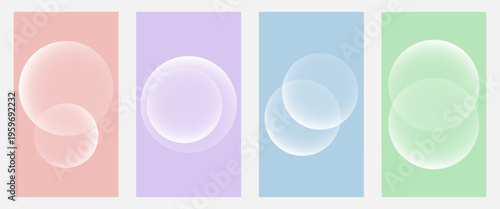 Εκτύπωση καμβά Set of color gradient round shapes