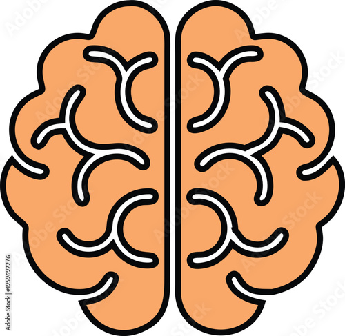 Illustration of human brain colourful vector design
