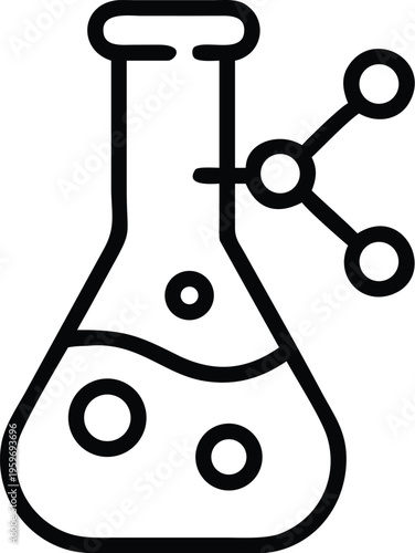 Laboratory flask with bubbles depicting chemical reaction or scientific experiment