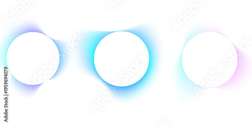 Set color circle gradient noise gradation. Abstract neon color blur mesh shape on white background. Gradient aura, watercolor blob with noise effect vector illustration.