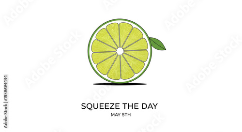 A vibrant lime slice icon with a motivational phrase to encourage making the most of the day