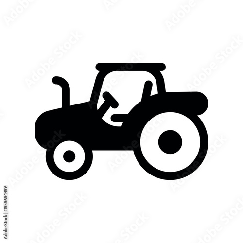 Industrial Rural Transport Tractor Vector Illustration
