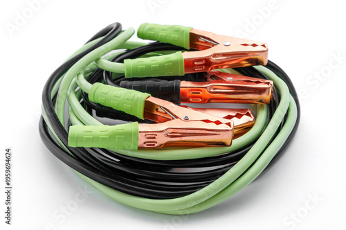 Φωτογραφία Battery jumper cable, positive and negative terminals