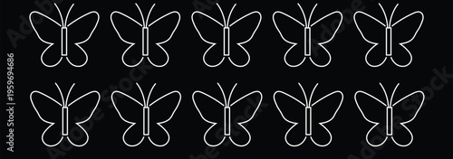 Butterfly icon vector set. Insects sign collection. Nature symbol or logo