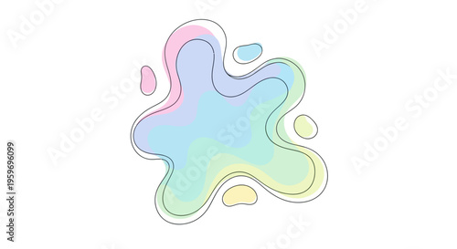 Colorful abstract liquid shape design.