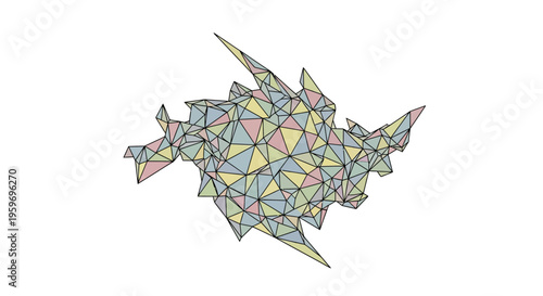 Colorful Geometric Mosaic Art Design Element.