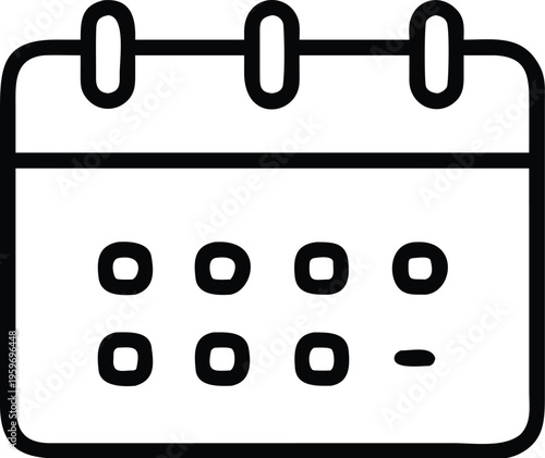 Simple calendar icon with a date selector and minus button for deletion