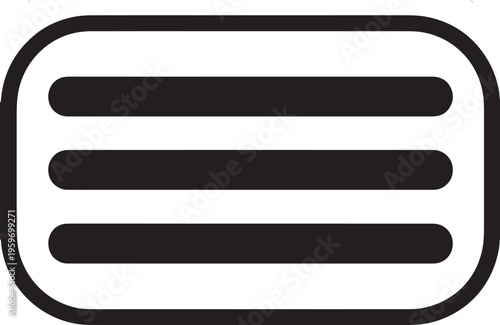 Minimalist Hamburger Menu Icon. Simple Black Lines Vector. 