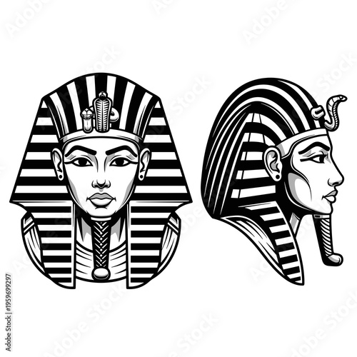 Detailed Head of Tutankhamun Pharaoh Mask