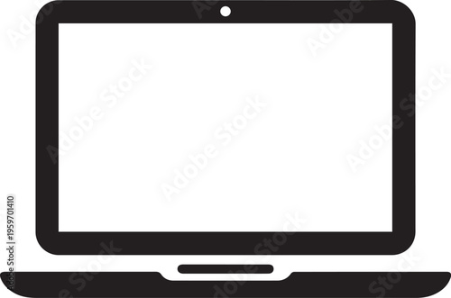 A minimalist depiction of a laptop, offering a clean, contemporary feel. The image showcases the core essence of a laptop, ready for your digital design needs.