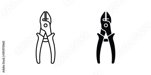 Comparison of a standard and locking pliers design in black and white illustration
