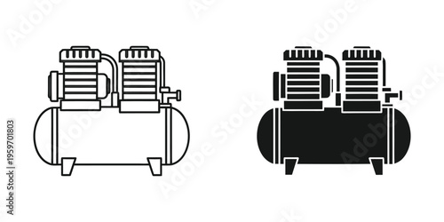 Comparison of air compressors with different paint schemes for visibility and design