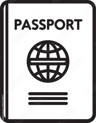 A passport icon, a symbol of global travel, representing freedom and international mobility, stands for identity and journey.