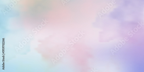 Soft Pastel Dreamy Watercolor Background. Abstract Pink, Blue, and Purple Gradient Sky Cloud Texture. Ethereal Liquid Blur Illustration for Wedding, Beauty, and Spiritual Design.