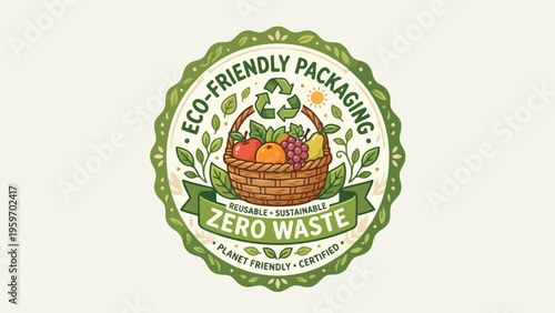 Eco-Friendly Packaging Zero Waste Certified Label Design for Sustainable Products