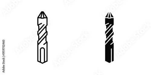 Comparison of two different types of drill bits shown in black and white contrast