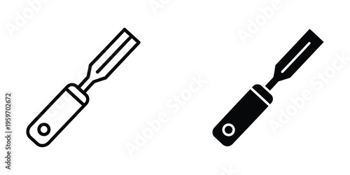 Two different types of hair straightening tools depicted in a minimalist style