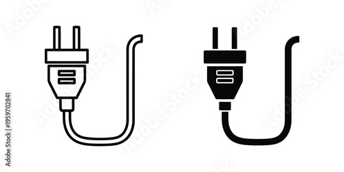 Comparison of two different electrical plug types with attached cords