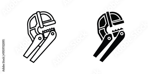 Comparison of a traditional and modernized pair of adjustable wrenches in icon style