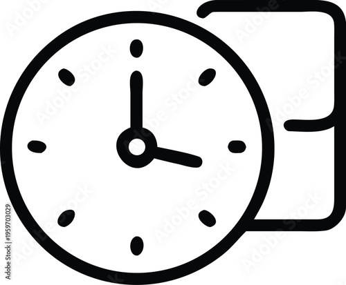Clock icon integrated with a folder or document symbol for organization and time management