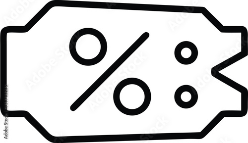 Hexagonal badge featuring a percentage symbol and three dots indicating partial completion or discount